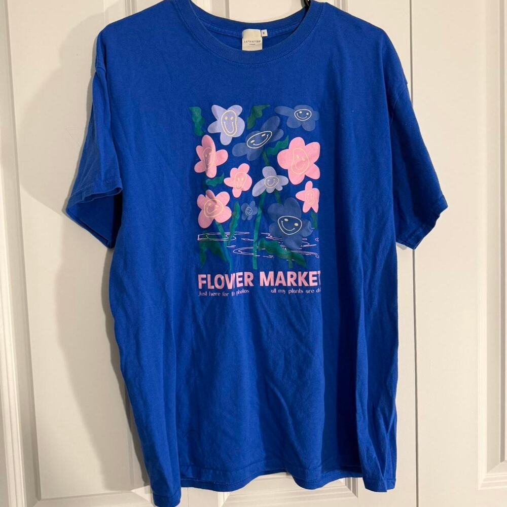 Skinny dip Blue Flower Market Oversized T Shirt Women’s Size Medium - Picture 4 of 4